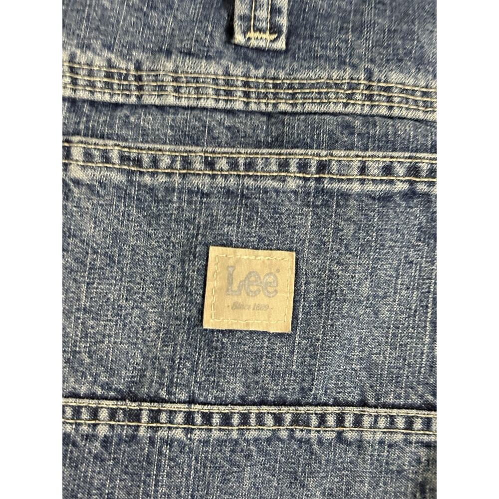 Vintage Lee Dungarees Dark Wash Baggy Carpenter Jeans Y2K Skater - Men’s 36x33 - Picture 3 of 10